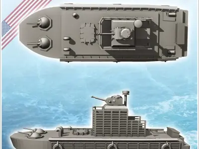 LMC-6 ATC Zippo Flamethrower patrol boat - Modern WW2 WW1 World  3D print model