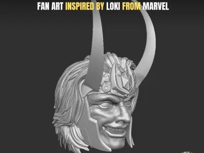 Loki fan art head sculpt for action figures 3D print model