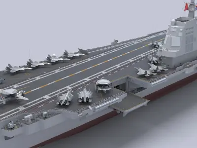 Chinese aircraft carrier CV-18 Fujian 3D model