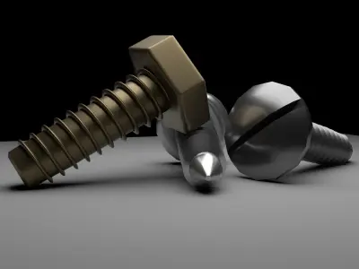 3 Different Types of Screws for Free Free 3D model