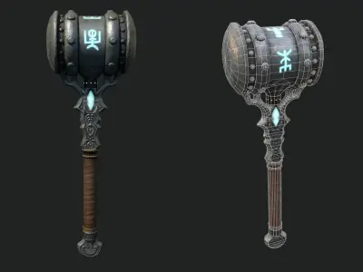 metal hummer Low-poly 3D model