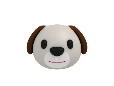 Dog Head Low-poly 3D model