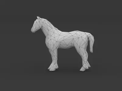 Low Poly Horse Model polygonal Low-poly 3D model