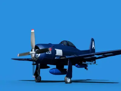 Grumman F8F-2 Bearcat V03 3D model