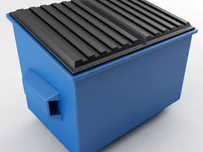 Dumpster trash can on wheels 3D model