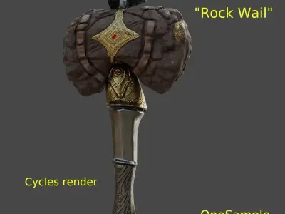 War Mace RockWail LowPoly Game-Ready Low-poly 3D model