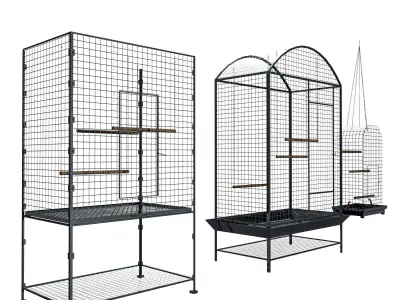 Bird Cage Pack Low-poly 3D model
