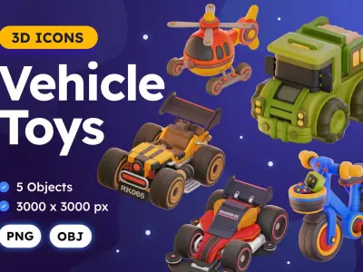 Vehicle Toys 3D Illustration 3D model