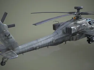 AH-64D Apache Longbow Helicopter Low-poly 3D model