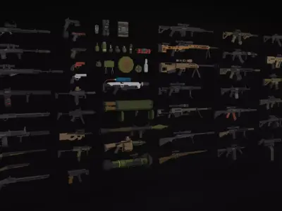 Lowpoly Weapon Pack Low-poly 3D model