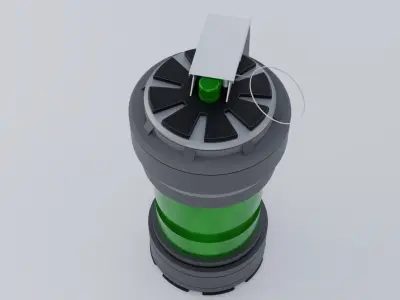 Futuristic Atom Bomb Free low-poly 3D model