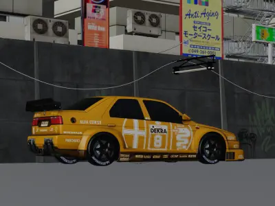 Free Cyberpunk Car Scene 3D Blender File Free 3D model