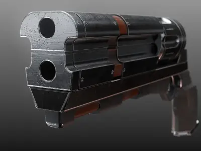Revolver PBR Low Poly gun Low-poly 3D model