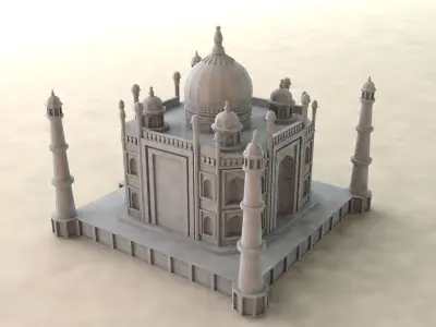 Taj Mahal Low-poly 3D model