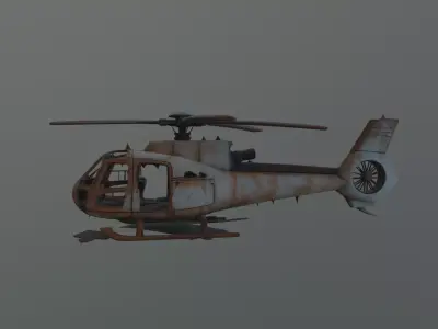 helicopter wreck 3D model