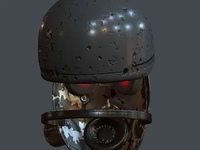 Gas mask helmet 3d model scifi Low-poly Low-poly 3D model