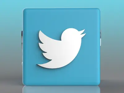 Twitter Logo Low-poly 3D model