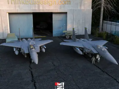 F 15 Eagle  Low-poly 3D model