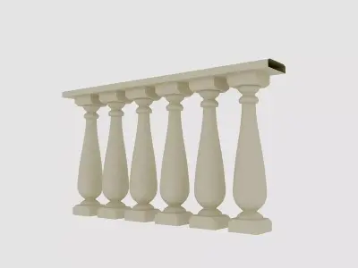 Classical Railing Low-poly 3D model