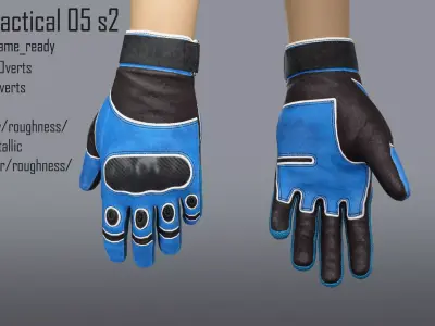 FPS hand glove tactical 05 s2 Low-poly 3D model