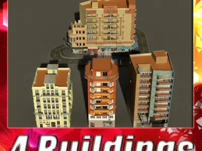 Building Collection 49-52 Low-poly 3D model