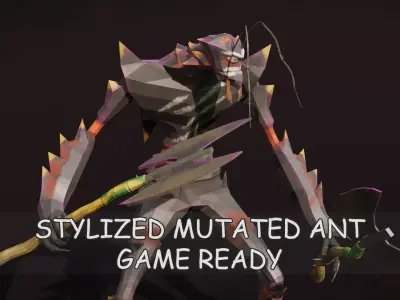 Low Poly Stylized Monster - Mutated Ant 2 Low-poly 3D model