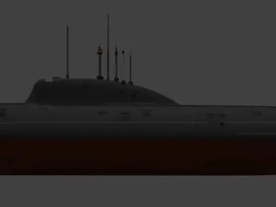 project 971 akula schuka B Low-poly 3D model