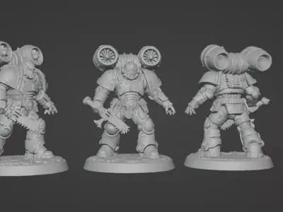 Jetpack Legion Trooper with Chainsaw Sci-Fi Infantry 3D print model purchase