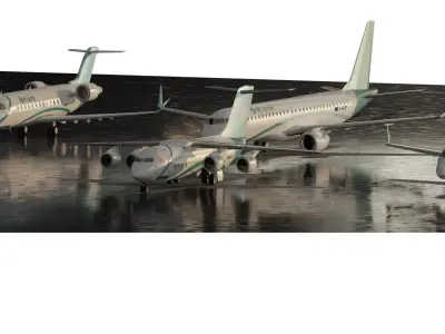 Embraer 190 and e-195 bombardier crj100 and Bae 146 AVRO RJ 85 3D model
