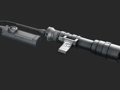 Surefire Scout Flashlight with SR09 and SR07 Remote switches Low-poly 3D model
