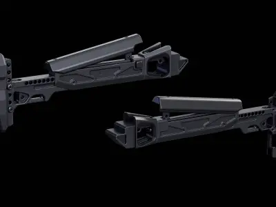 CRC 5002 Telescopic Buttstock KPYK Low-poly 3D model