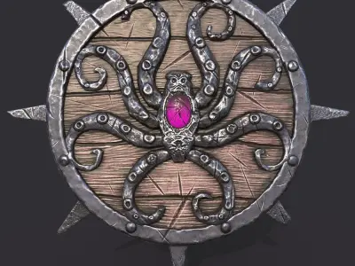 octopus shield Free low-poly 3D model