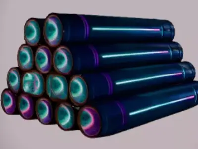 Futuristic Energy Tubes Low-poly 3D model