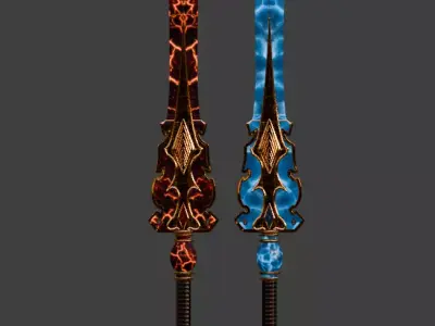 Lava Ice swords 3D model