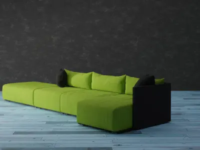 Sofa Lime Green - Contemporany Sofa Free 3D model
