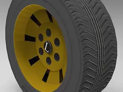 Low poly Wheel tire Low-poly 3D model