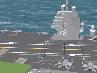 USS CVN 78 GERALD FORD Low-poly 3D model