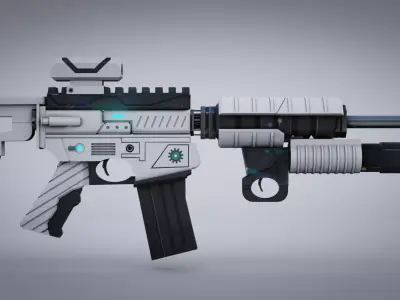 Sci-fi Weapon Rifle Low-poly 3D model