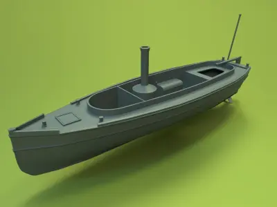 Steam Lifeboat 1880 Low-poly 3D model