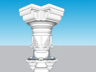 indian jodhpuri stone piller column 3D model