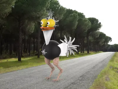Ostrich Fantasy 3D Character model design  3D model