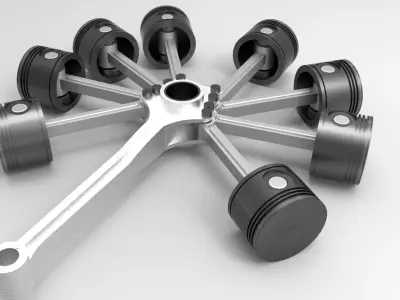 engine radial 3D model