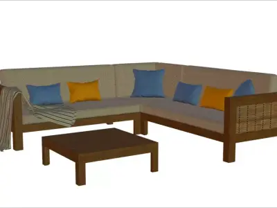 livng room asset Free 3D model