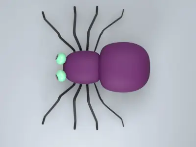 Friendly Spooky Spider Cartoon Styled Character 3D model