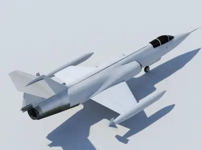 Lockheed F104 Starfighter Low Poly Static  Low-poly 3D model