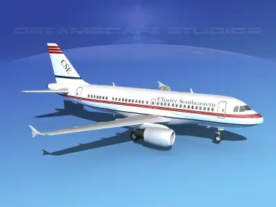 Airbus A319 Charter Southeastern 3D model