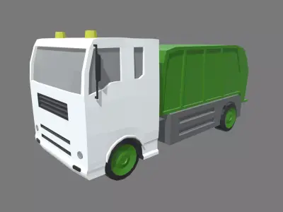 Low Poly Garbage Truck 01 Low-poly 3D model
