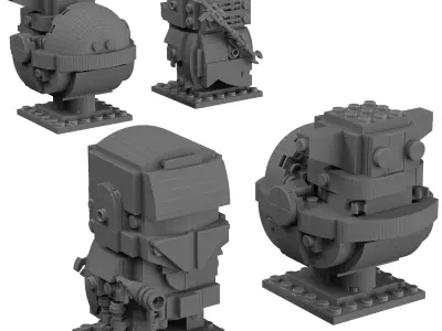 Lego Brickheadz - 75317 The Mandalorian And The Child 3D model