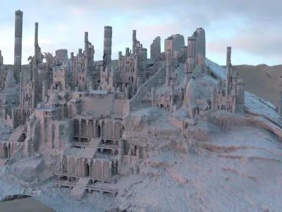 Ancient City For games 3D model 3D model