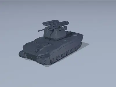 A set of armored infantry vehicles Low-poly 3D model